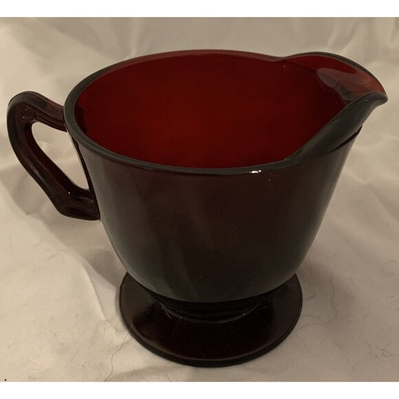 Vintage Anchor Hocking Ruby Red Creamer And Sugar Bowl - Picture 2 of 12